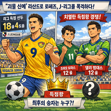 J리그 득점왕 경쟁 점화 리산드로 로페즈 선두 질주